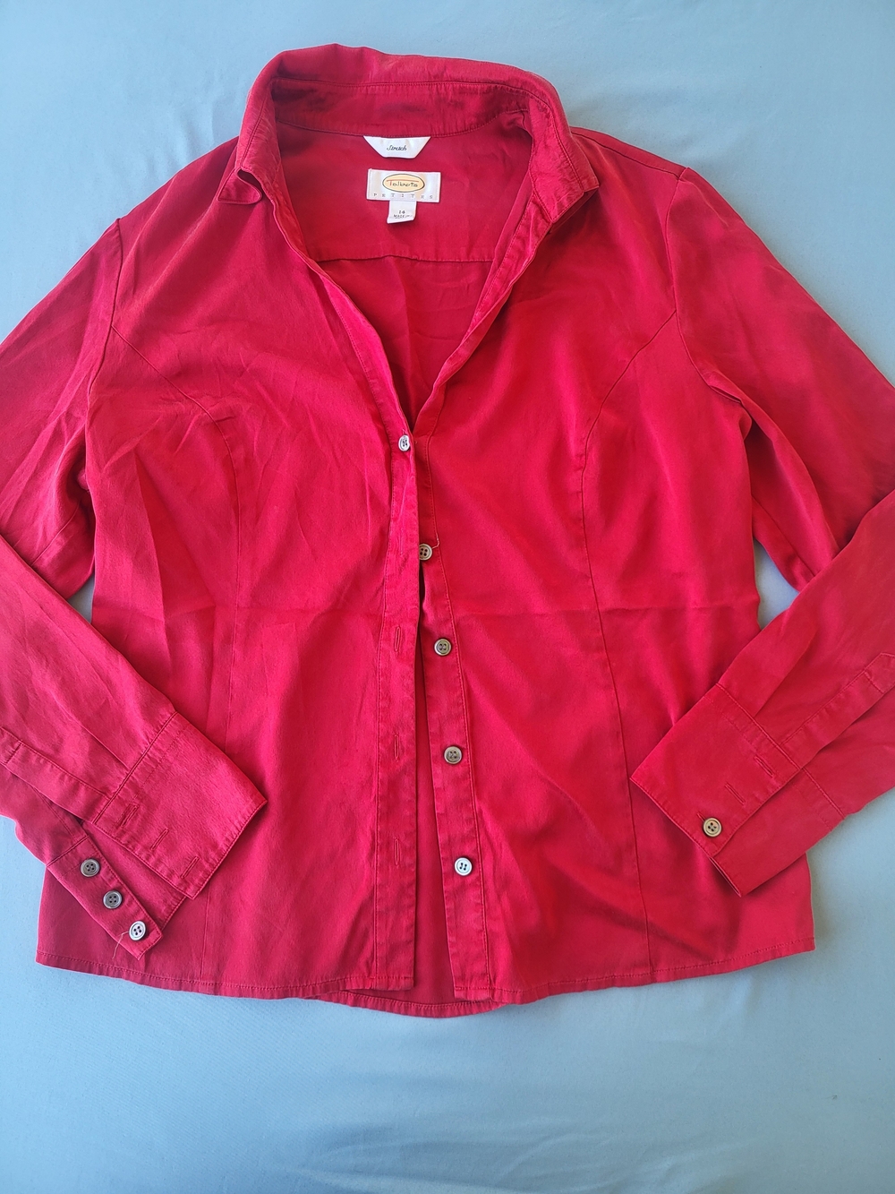 Talbots Bright Red Button-Front Women's Shirt